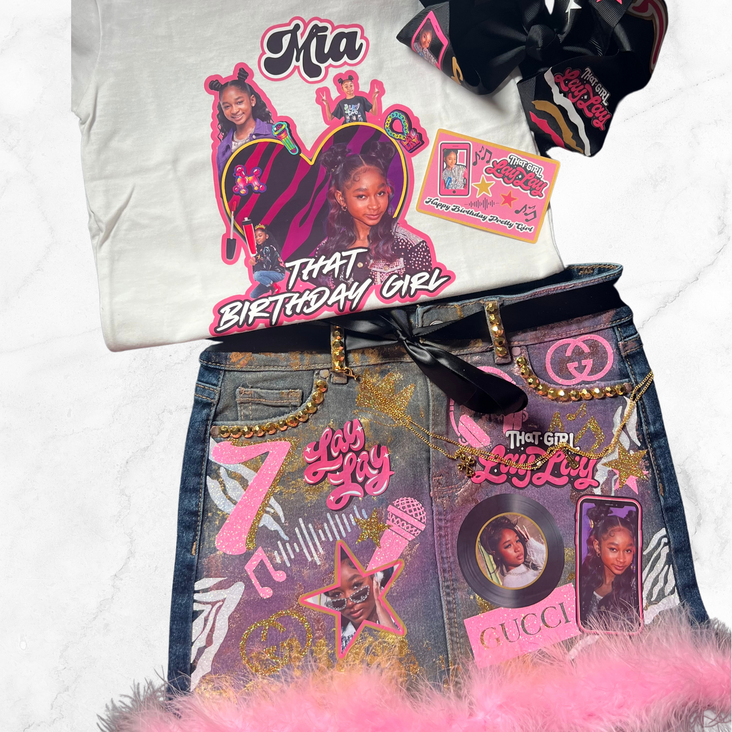 Custom Denim Skirt Set