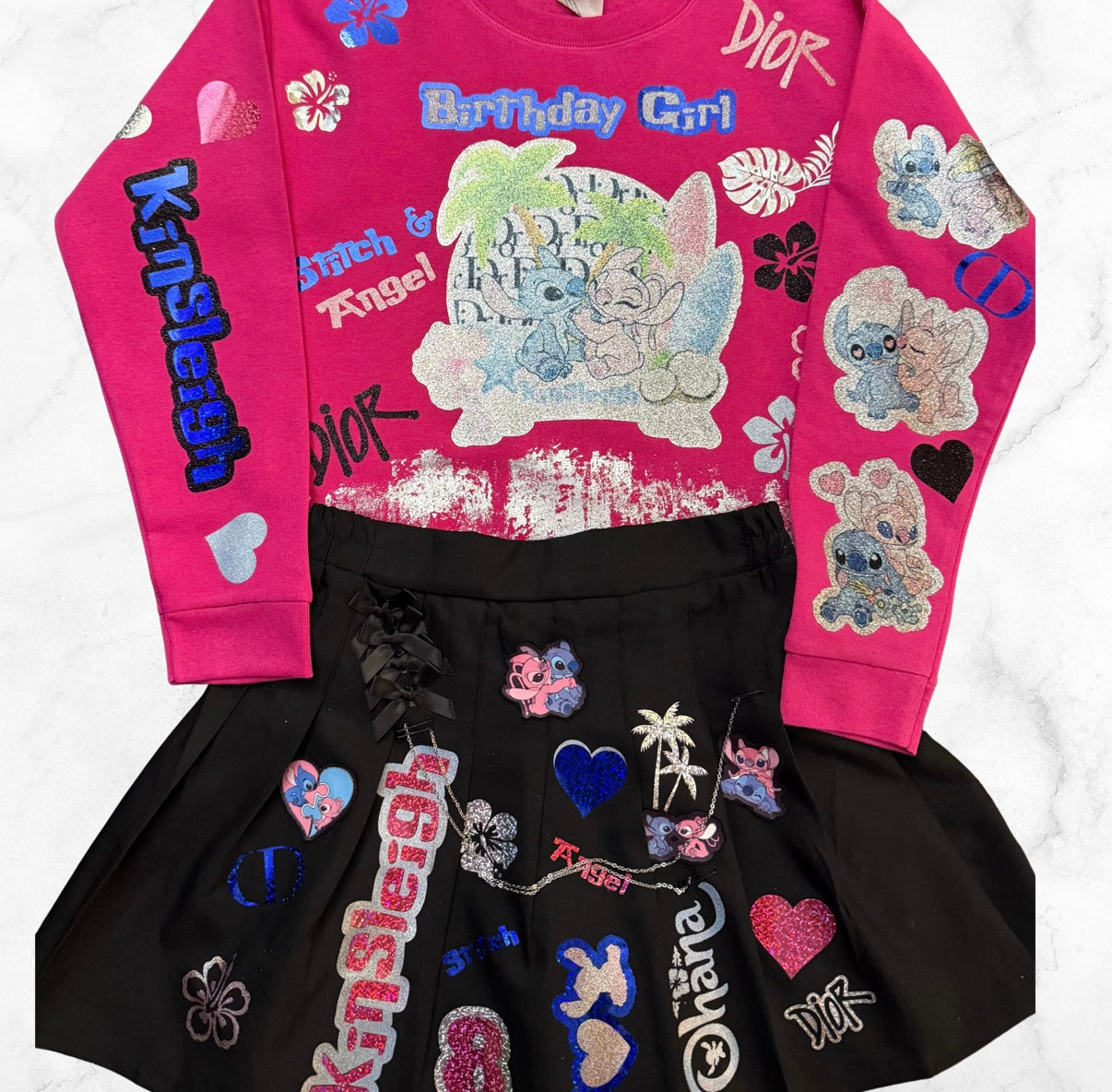 Custom Pleated Skirt Set