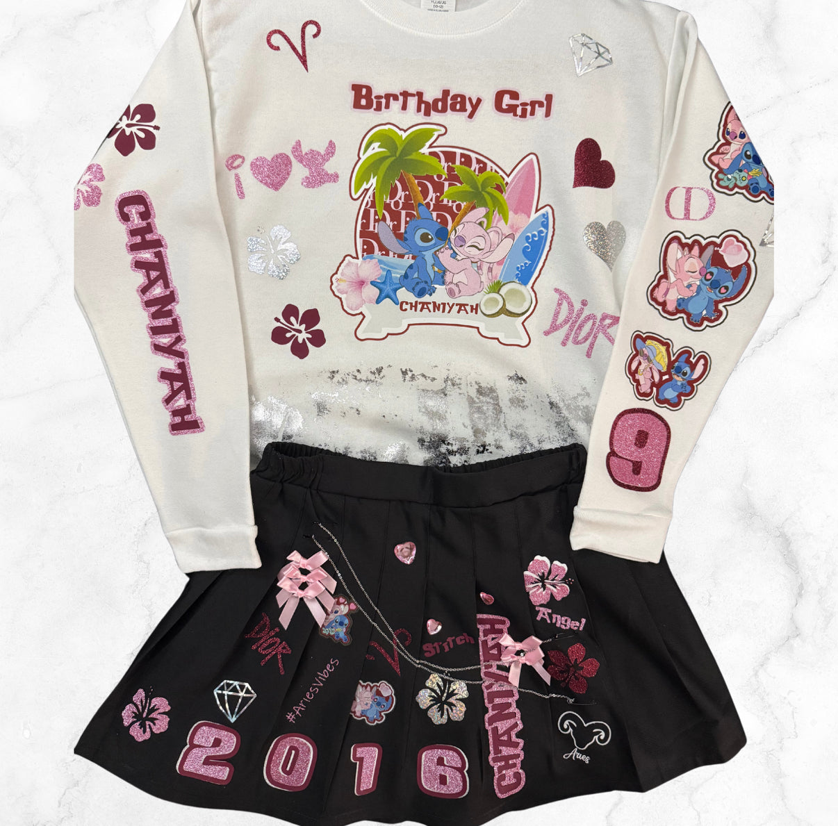 Custom Pleated Skirt Set