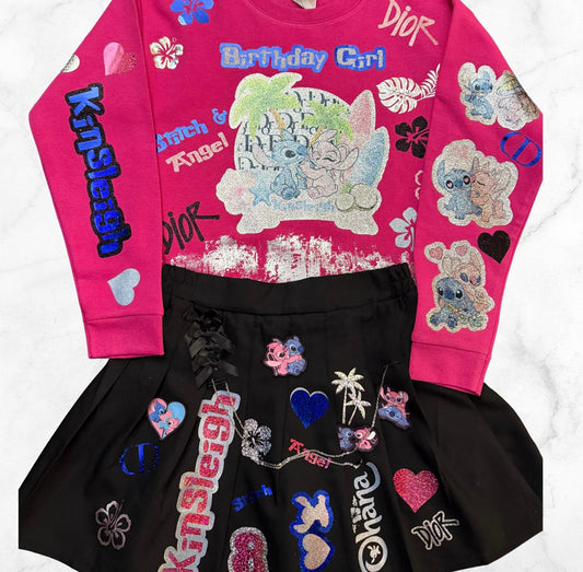 Custom Pleated Skirt Set